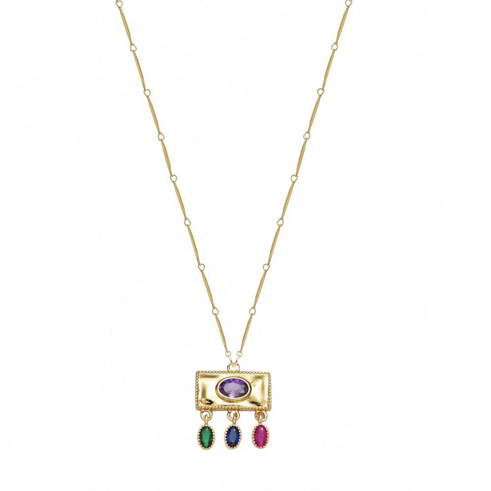 NEW ADRIANA PAPPAS women's bejeweled necklace in gold